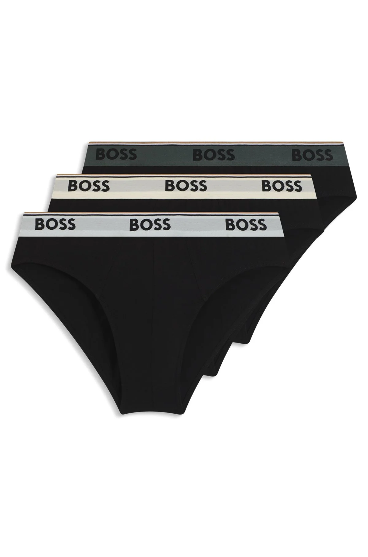 THREE-PACK OF STRETCH-COTTON BRIEFS WITH LOGO WAISTBANDS - 1