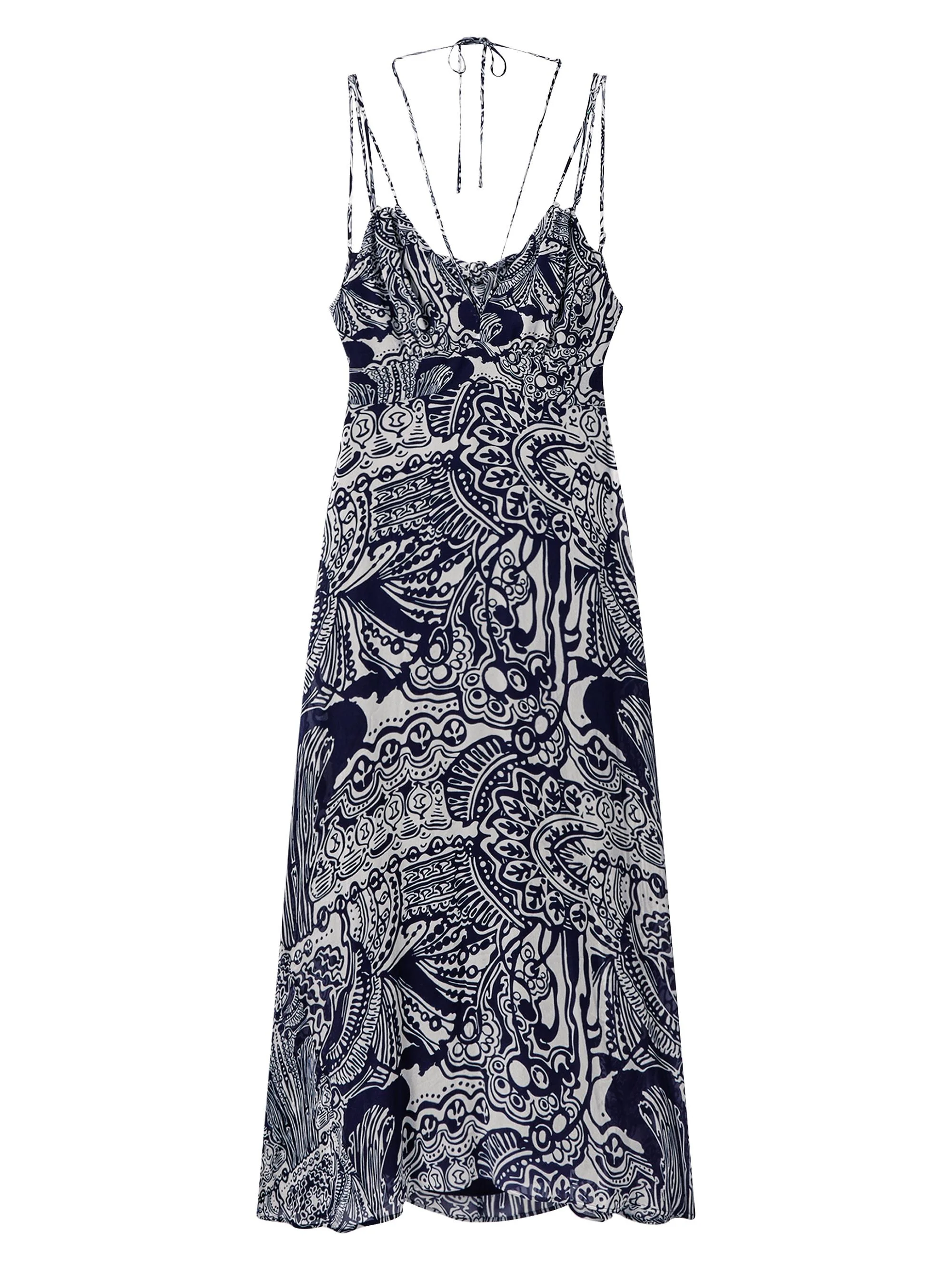 Women's Quinn Printed Maxi Dress - Navy - 1