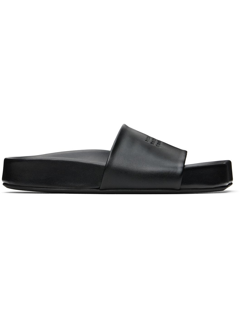 Black Nappa Leather Sandals 1