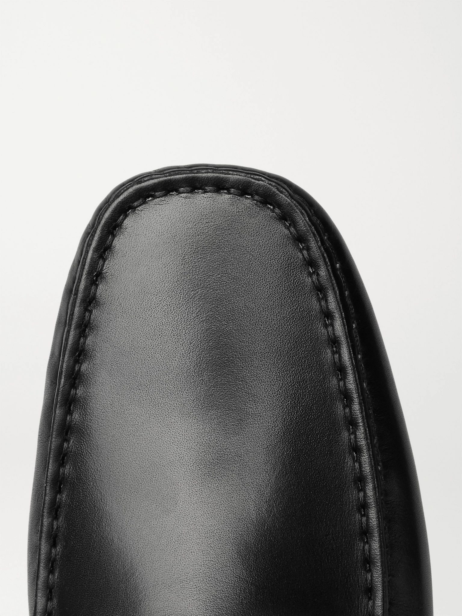 City Gommino Leather Penny Loafers Black - 5