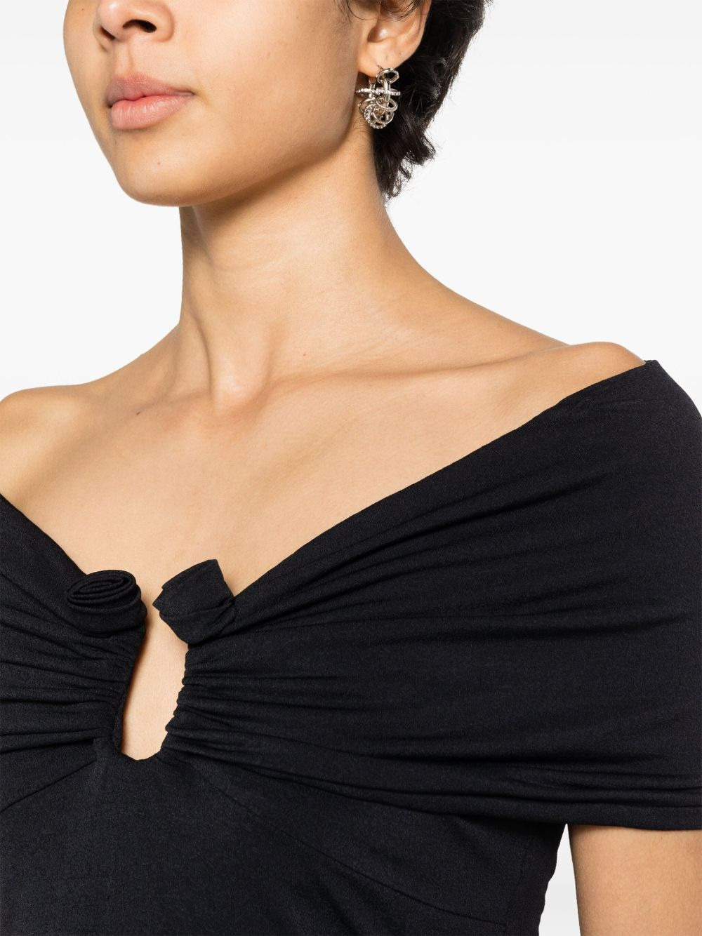 off-shoulder cropped blouse - 5