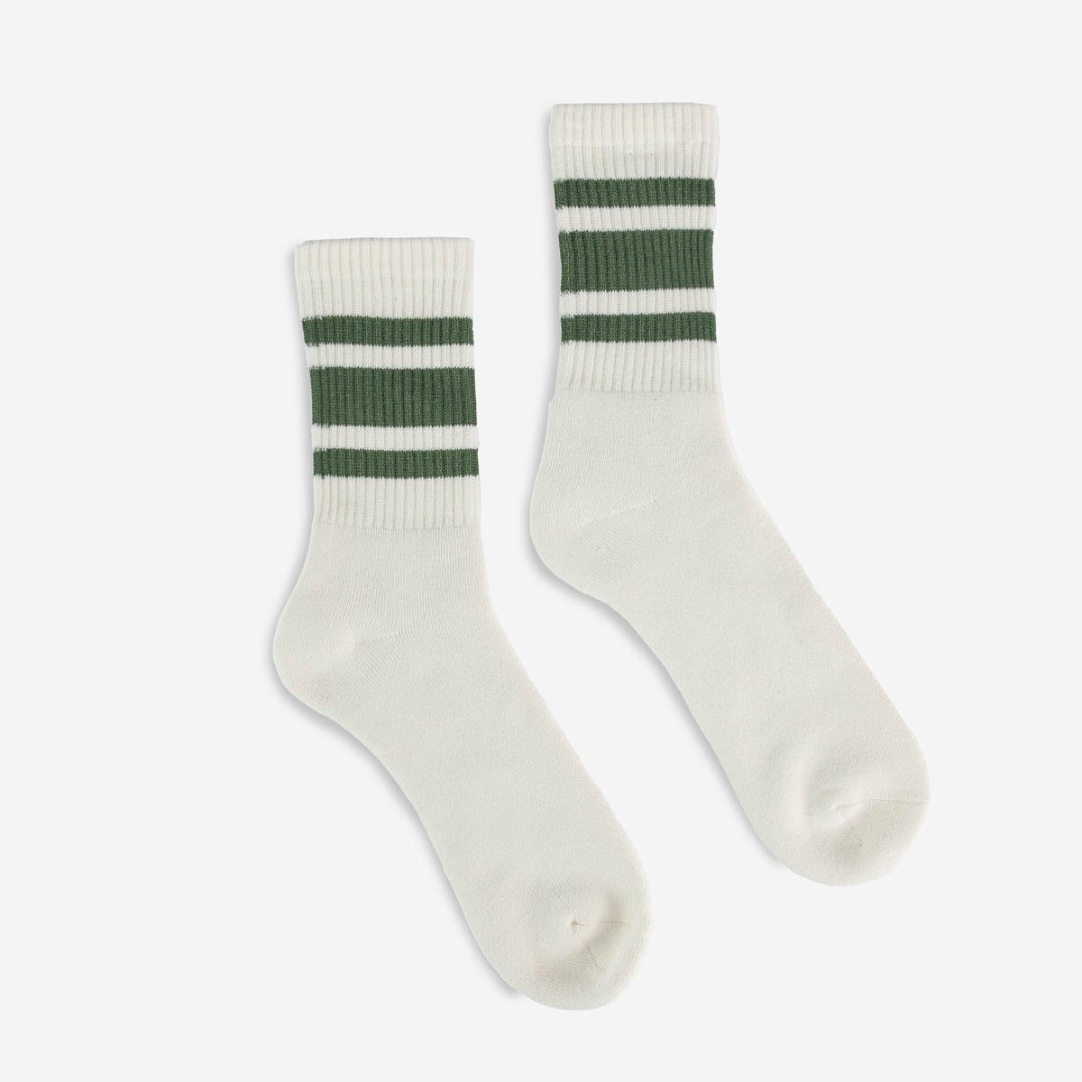 DEC-80-S-OLV Decka 80s Skater Socks - Short Length - Olive Green - 1