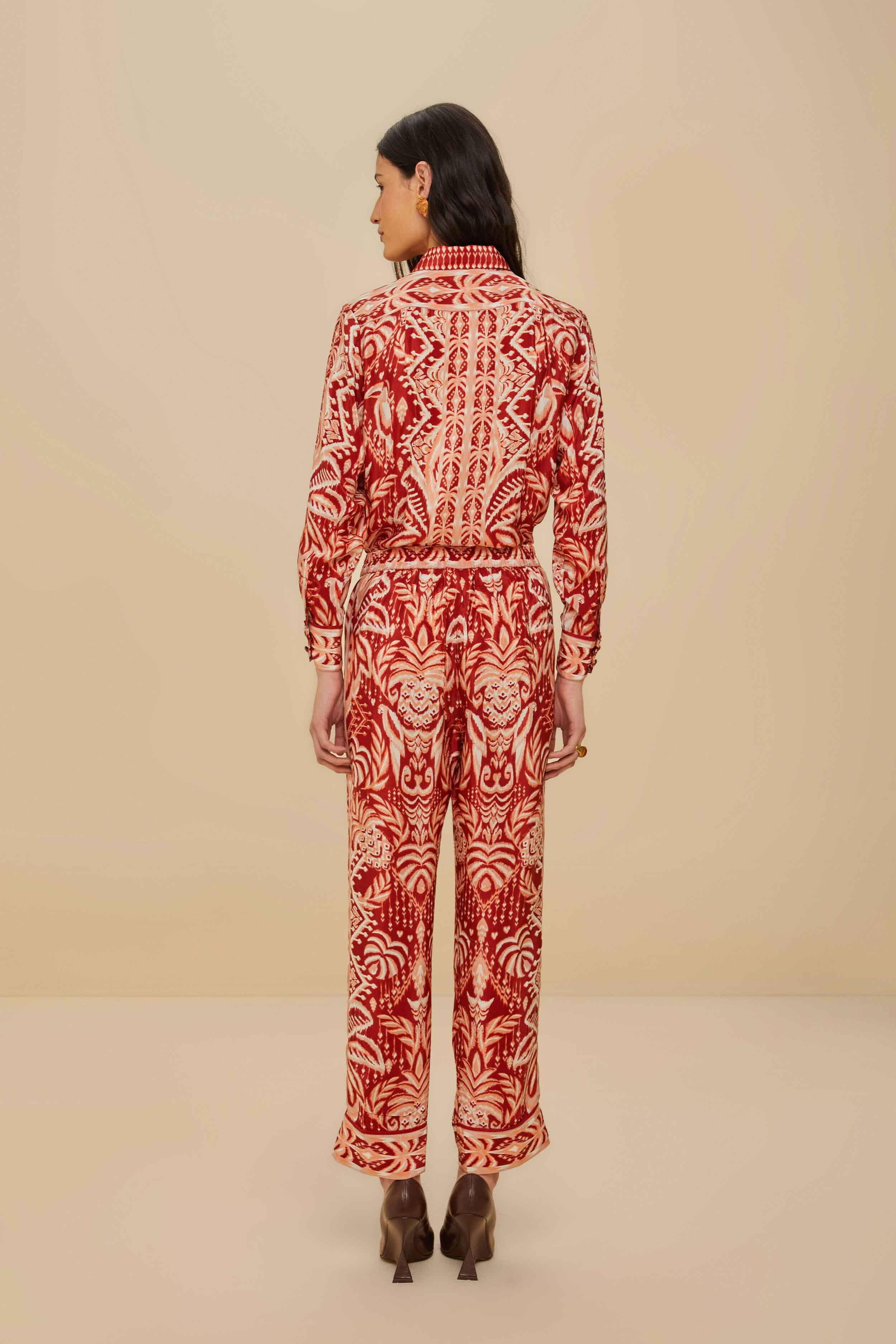 Tropical Tapestry Red Pajama Pants - 3