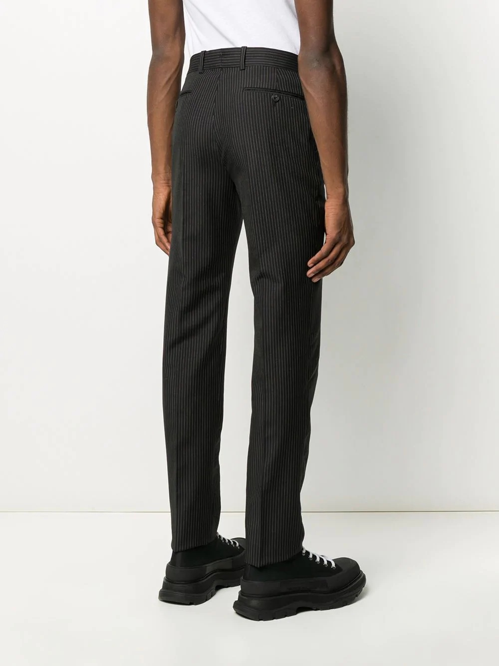 pinstripe tailored trousers - 4