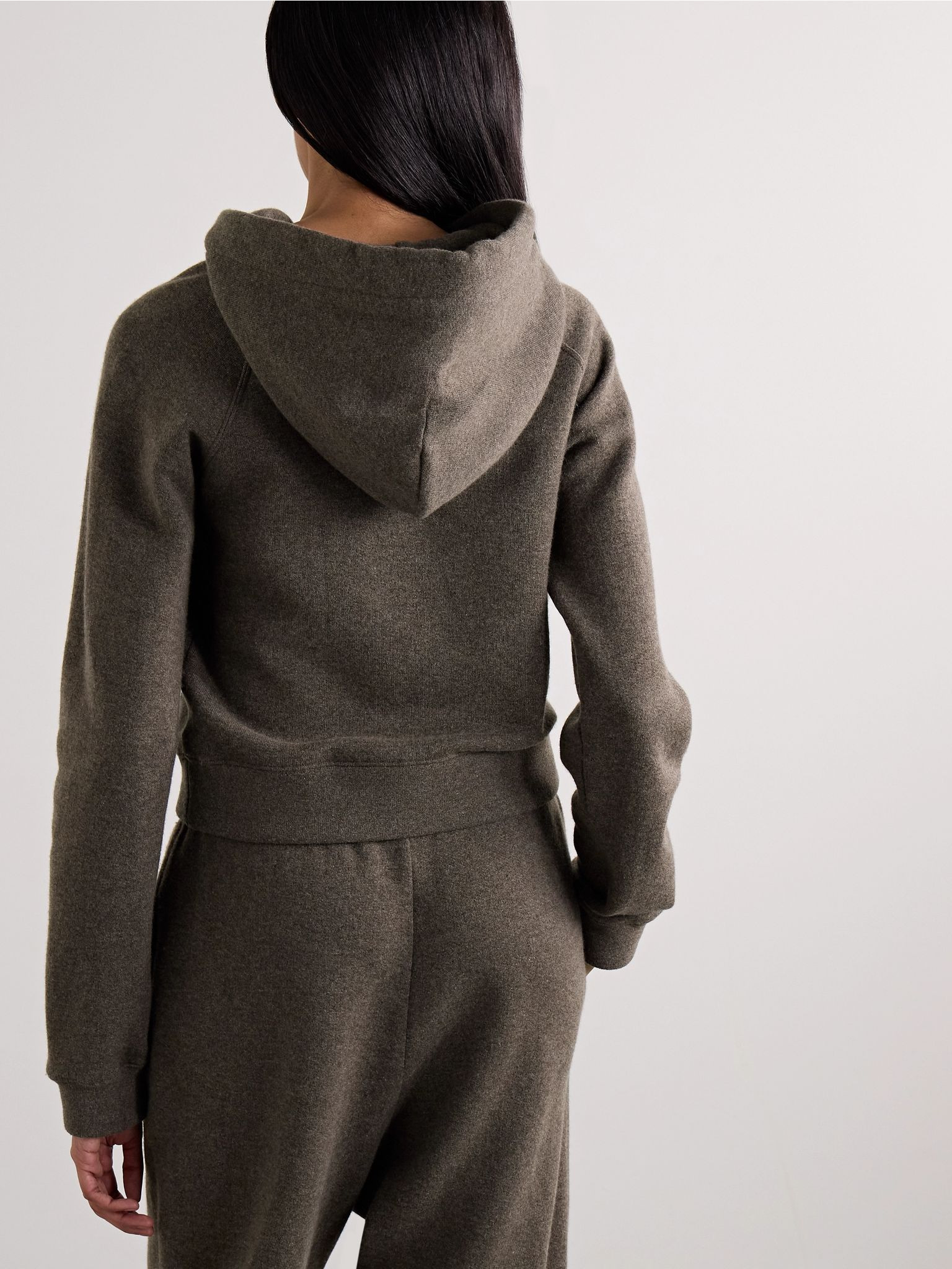 Timmi mélange cashmere and cotton-blend hoodie Brown - 3