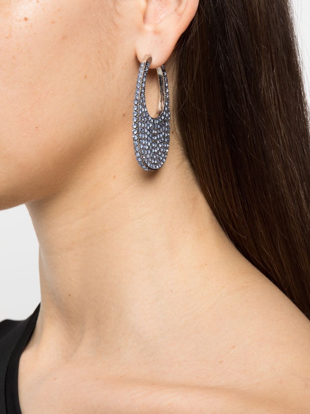 crystal-embellished chunky earrings - 2