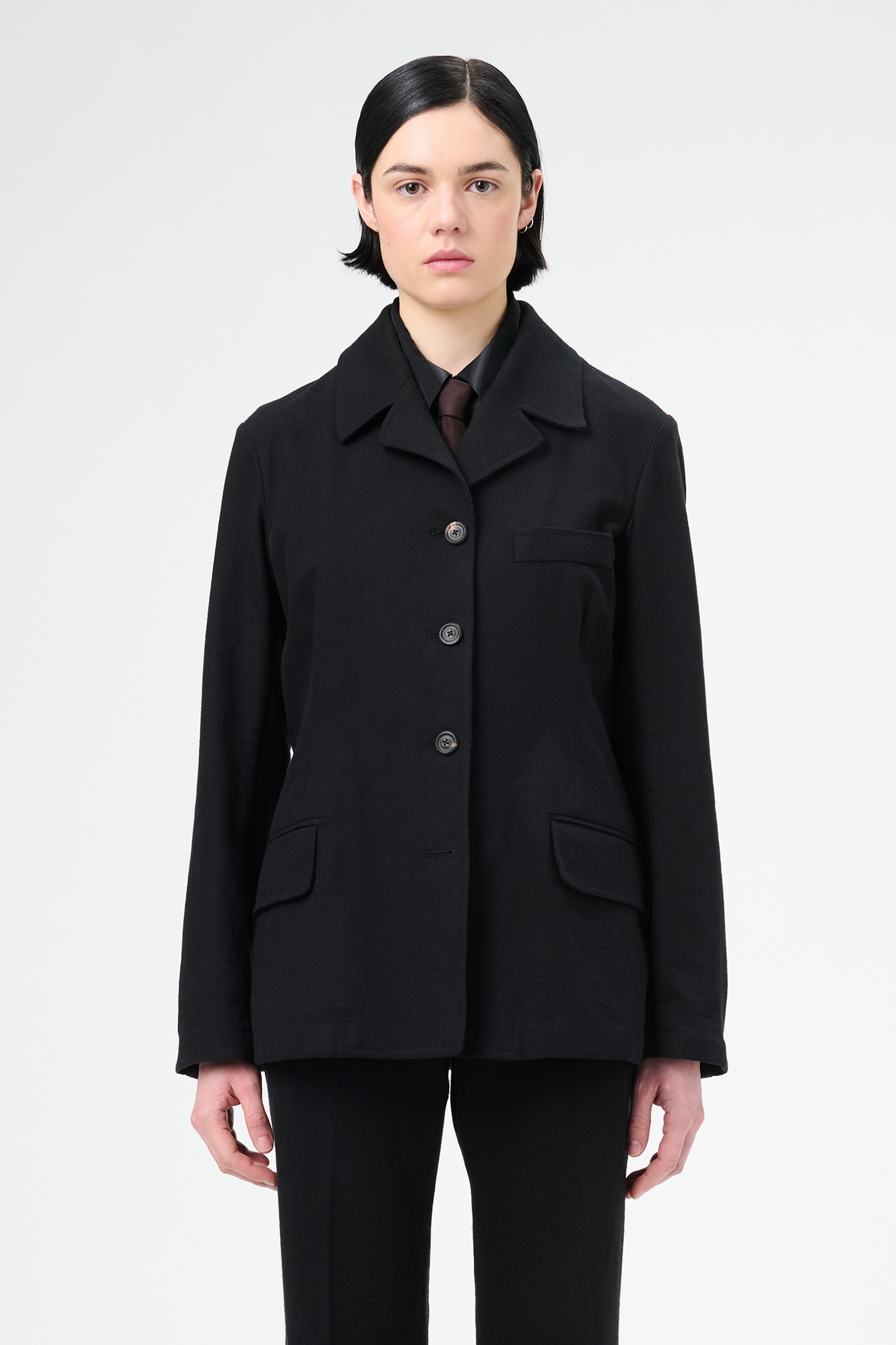 Sweep Blazer Draping Black Canvas - 3