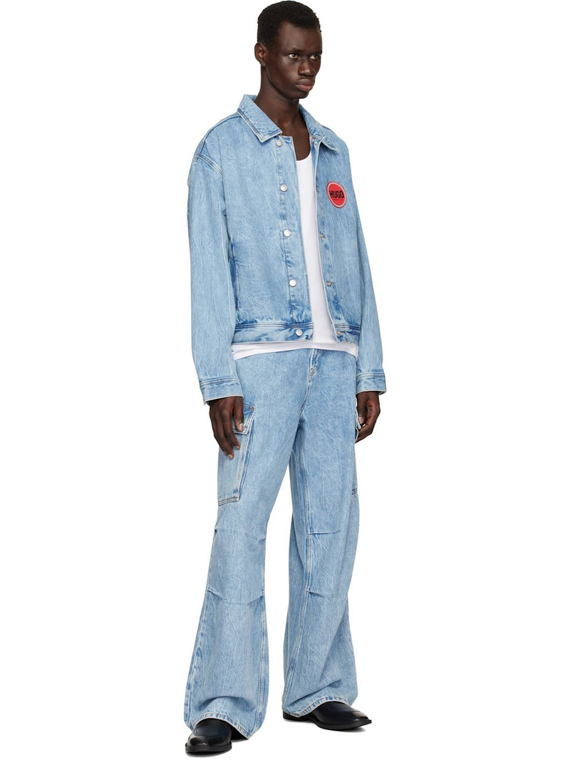 HUGO Blue Faded Denim Jacket outlook