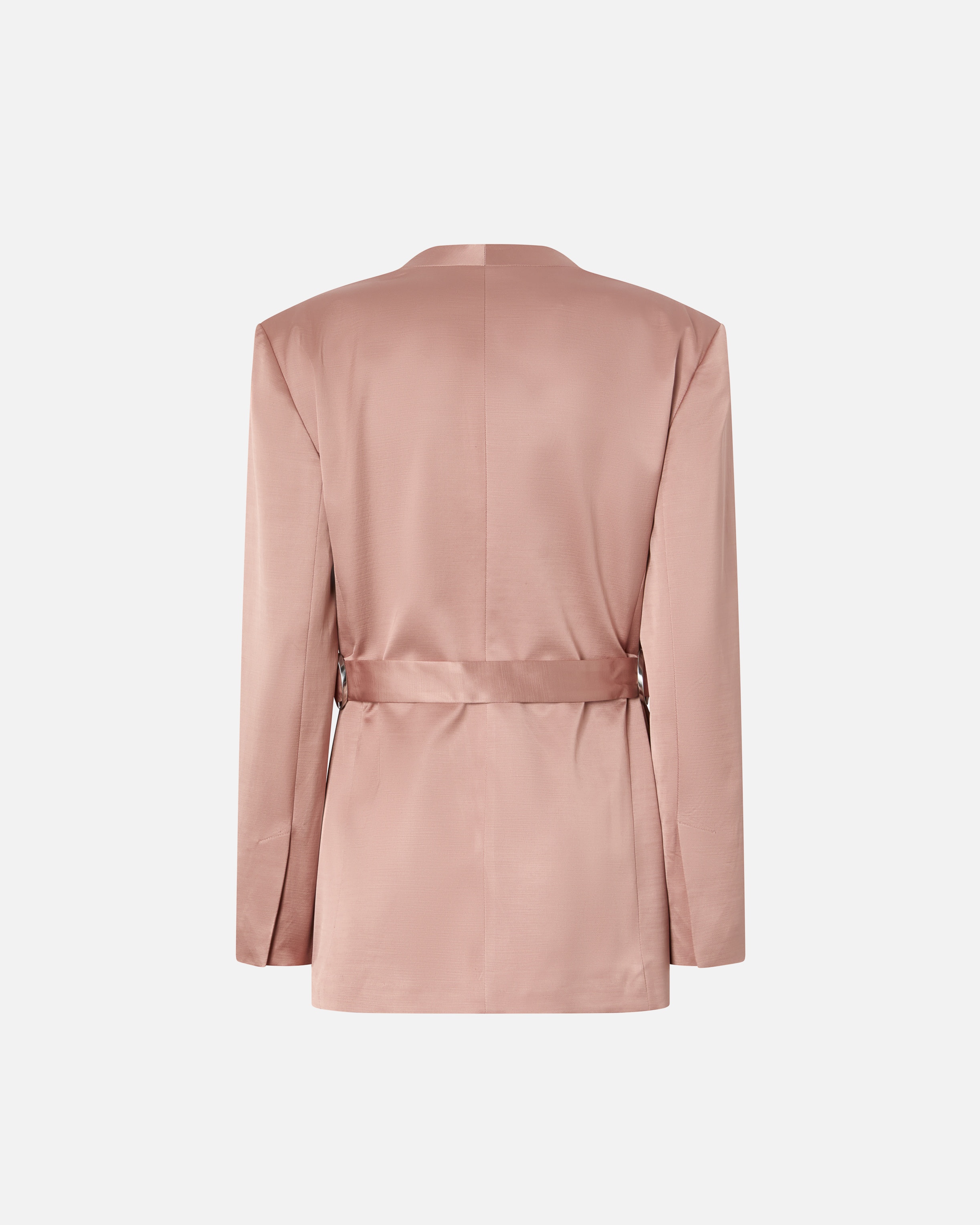 SATIN FORMAL BLAZER WITH BELT - 2