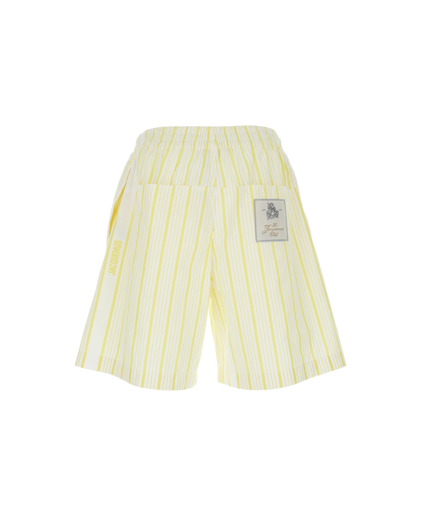 ìle Short Aloe' White Shorts With Logo Lettering On The Front And All-over Striped Motif In Cotton M - 2