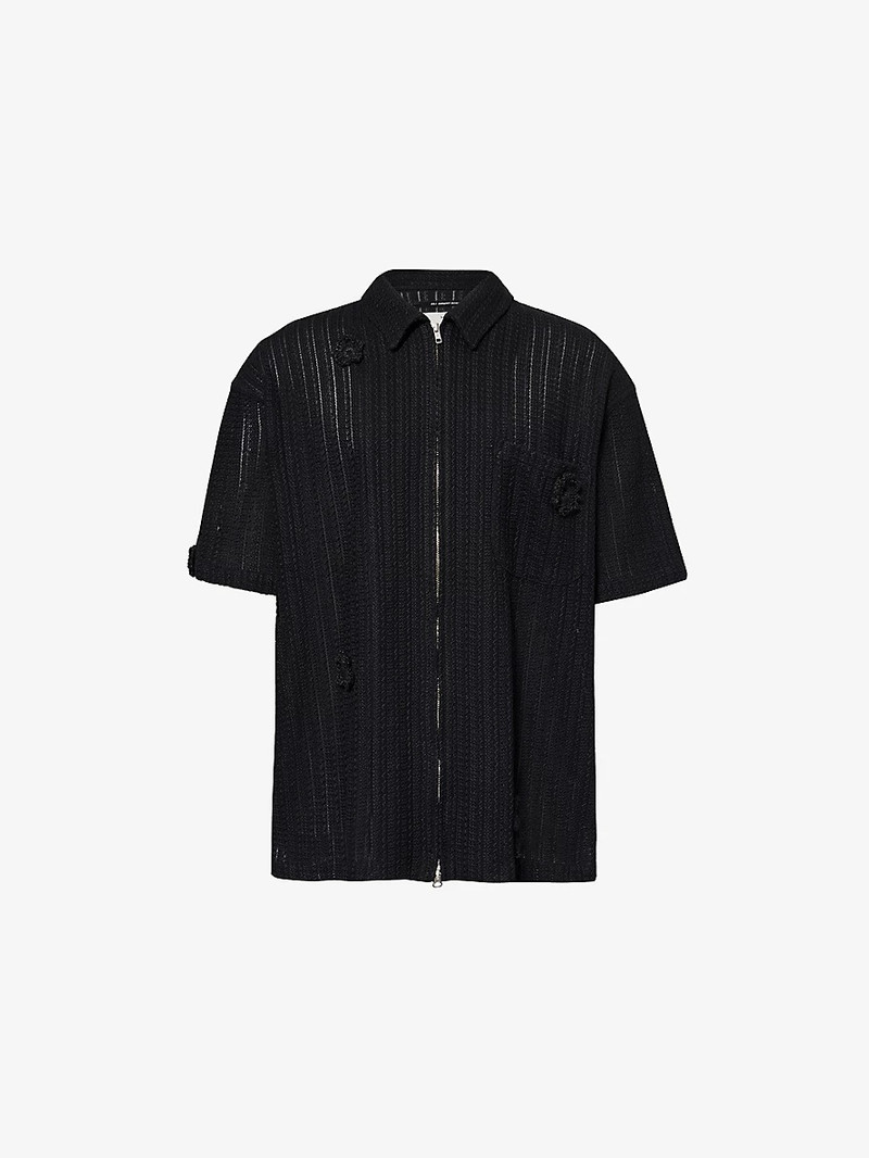 Daisy-Motif Patch-Pocket Cotton-Blend Shirt 1