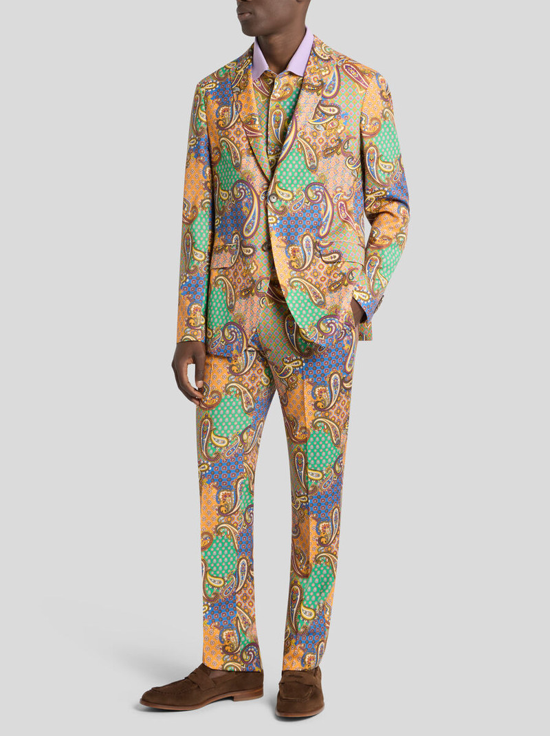 Etro SINGLE-BREASTED WOOL JACKET WITH PATCHWORK outlook