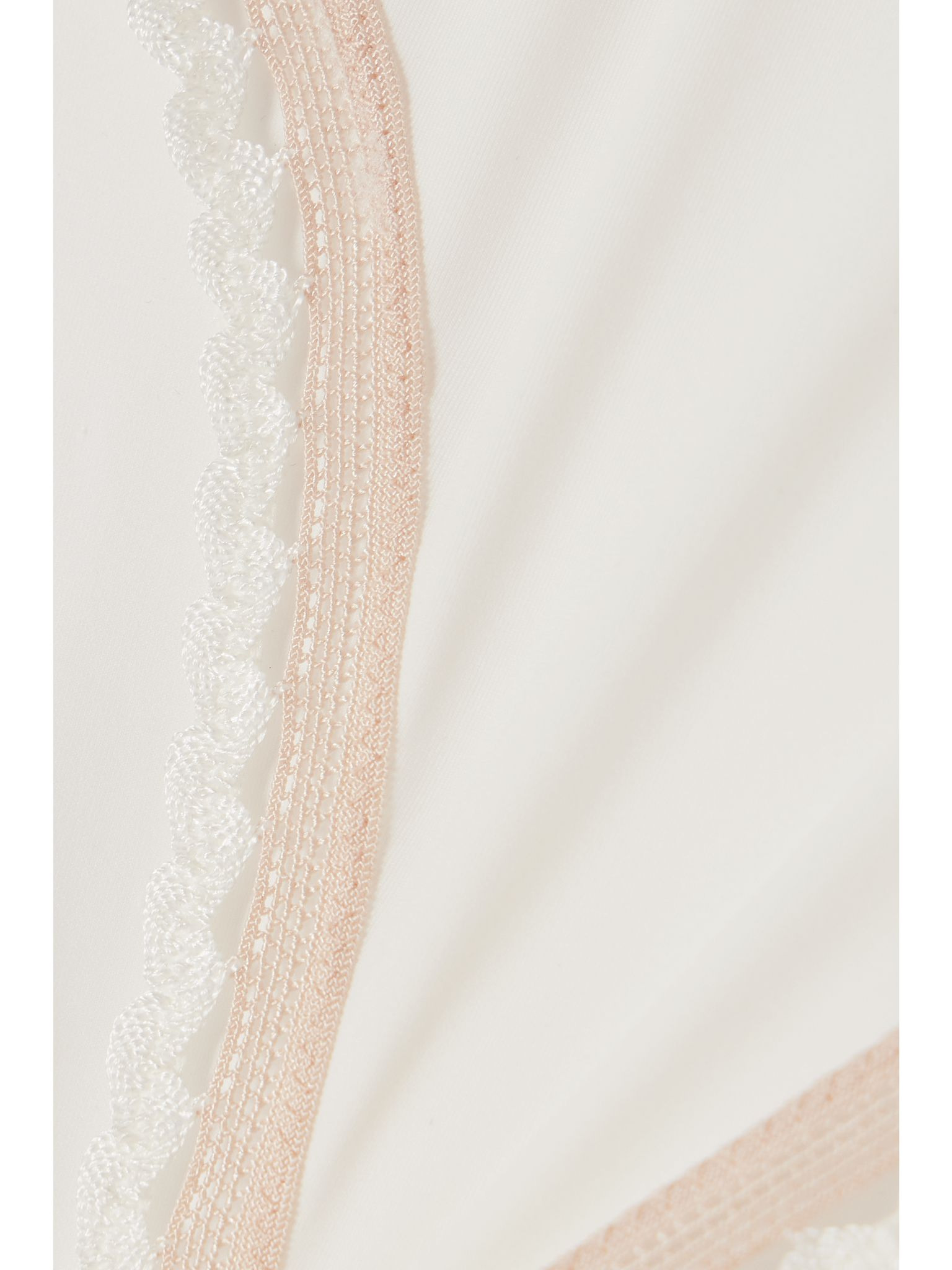 Flash crochet-trimmed stretch-jersey briefs White - 4