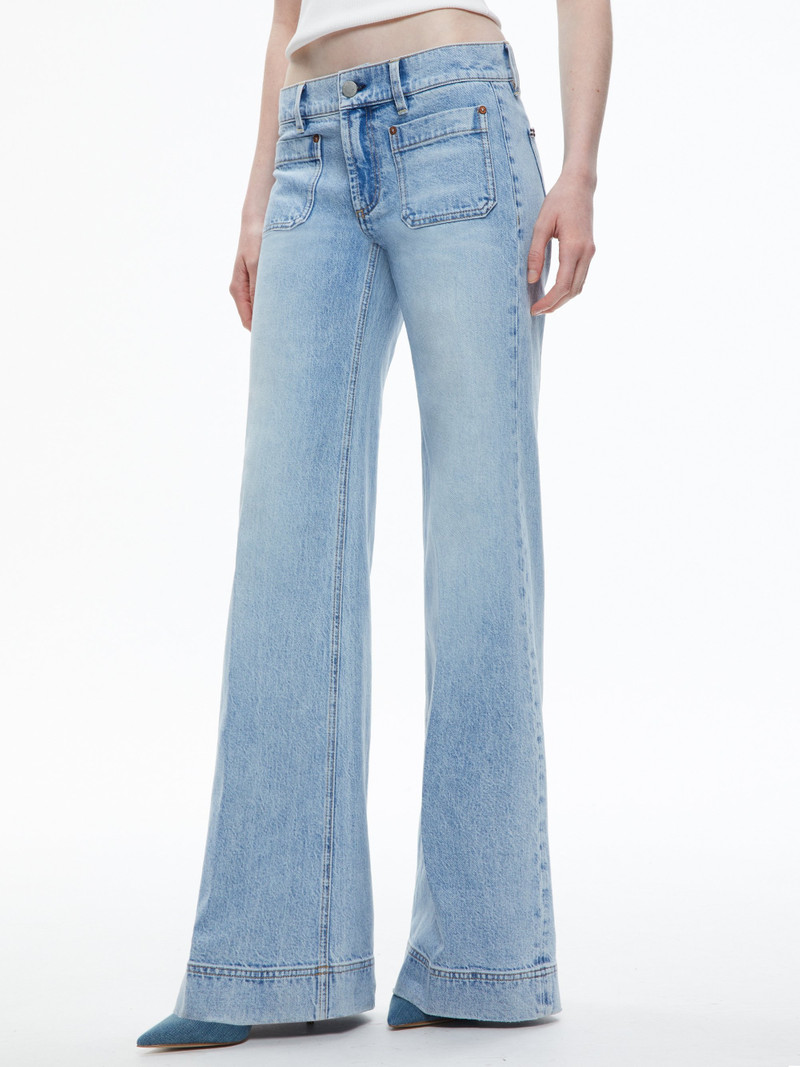 Alice + Olivia BRIAN PATCH POCKET WIDE LEG JEAN outlook