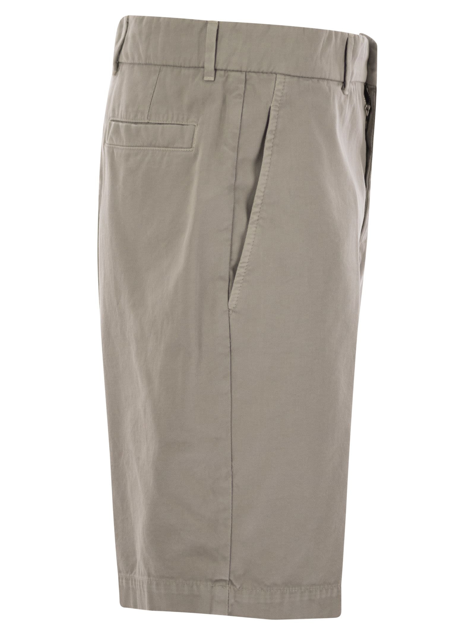 Brunello Cucinelli Men Cotton Gabardine Bermuda Shorts - 3