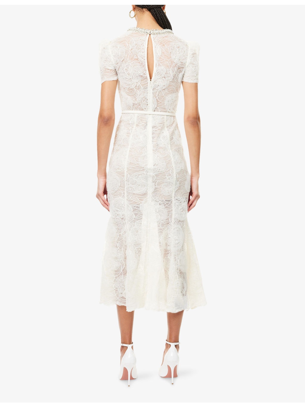 Tulle Lace Midi Dress - 4