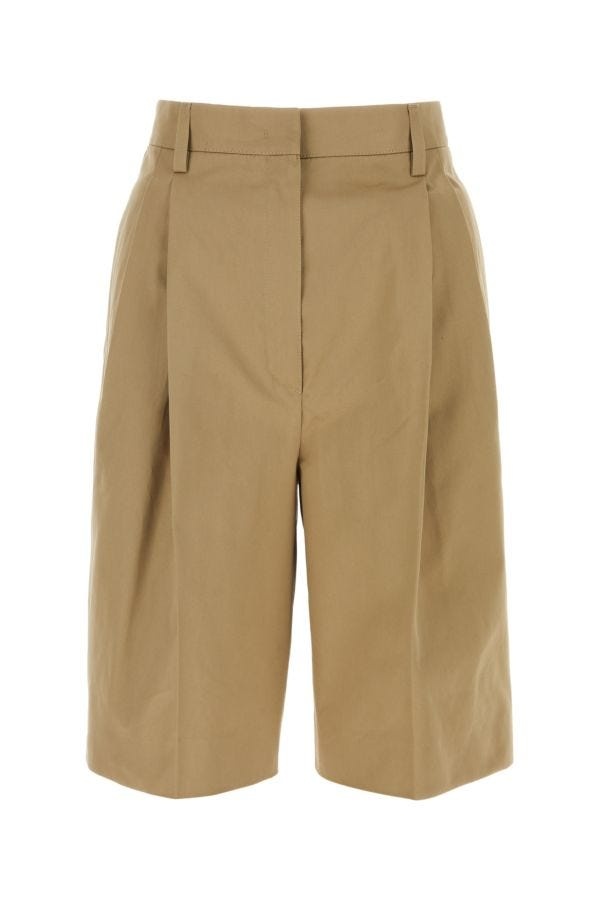 パンツ PRADA Women Shorts  Burmudas P272HSOOO14WQ F0241 Brown Prada Prada Woman Beige Cotton Bermuda Shorts | luosophy