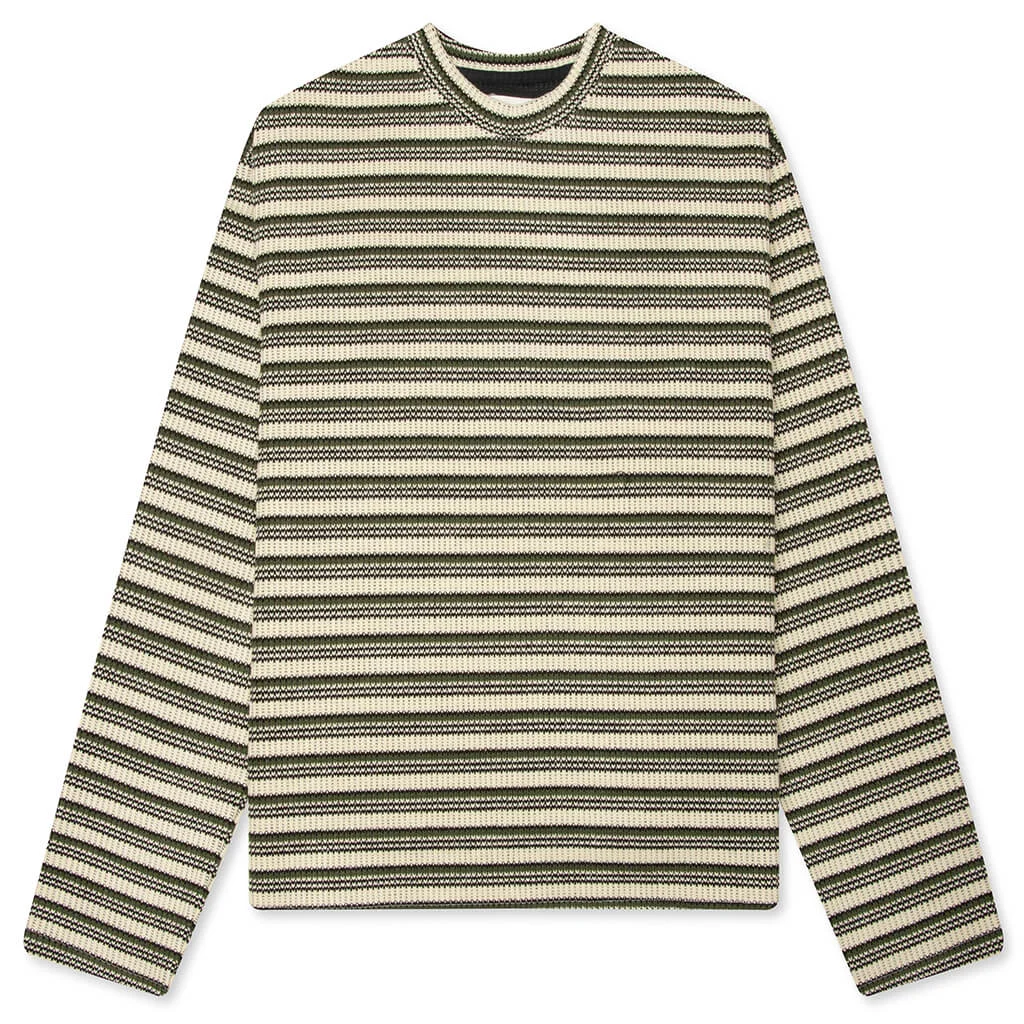 SPEAK STRIPED CREW - OLIVE - 1
