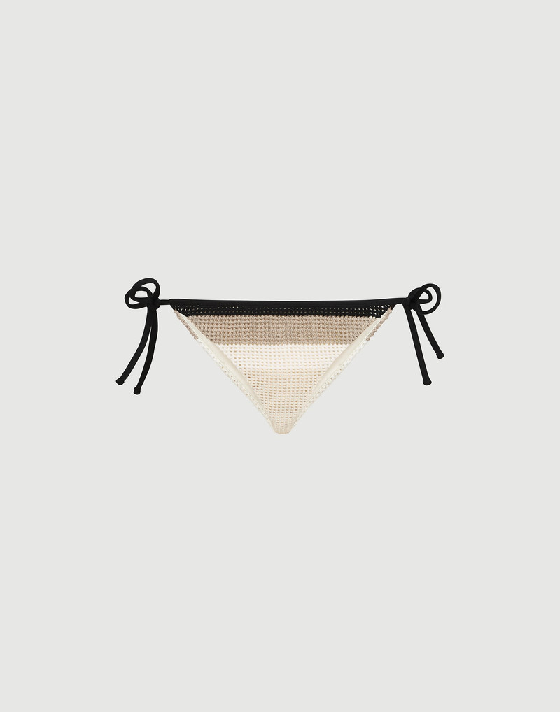 Cotton net knit bikini bottoms 1