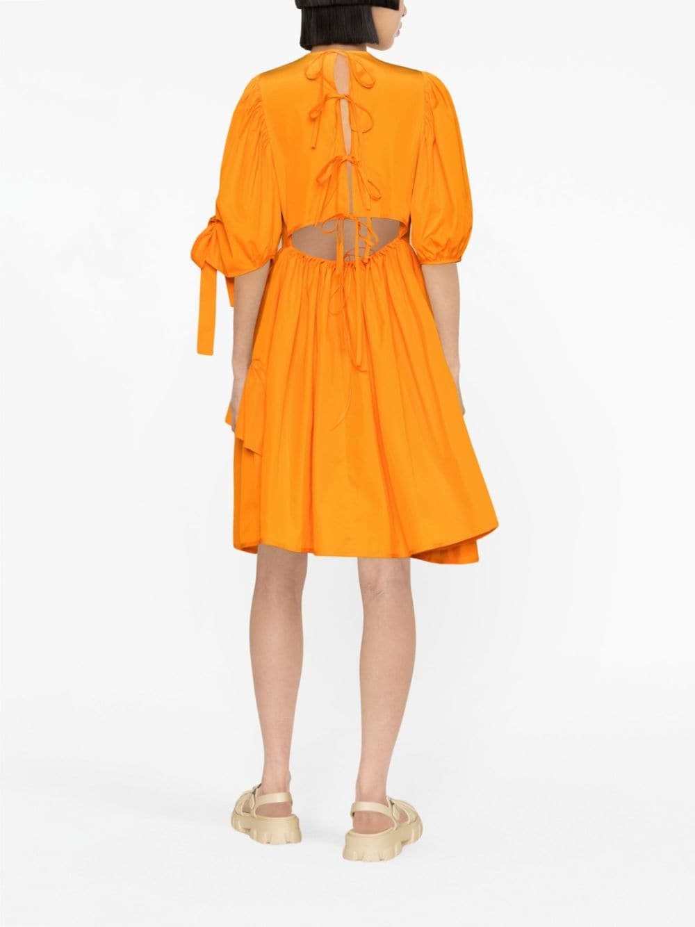 Cecilie Bahnsen Demi asymmetric minidress - Orange