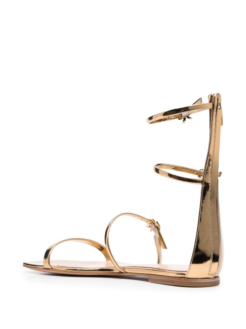 metallic Ribbon flat sandals - 3