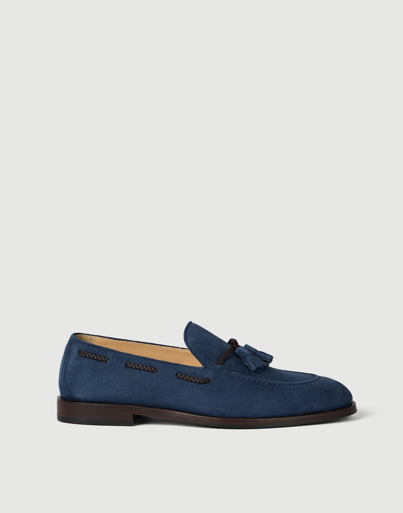 Suede loafers with tassels 1