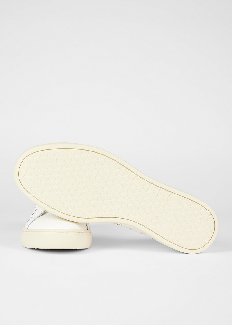 Paul Smith White 'Embroidered Stripe' Leather 'Rex' Trainers outlook
