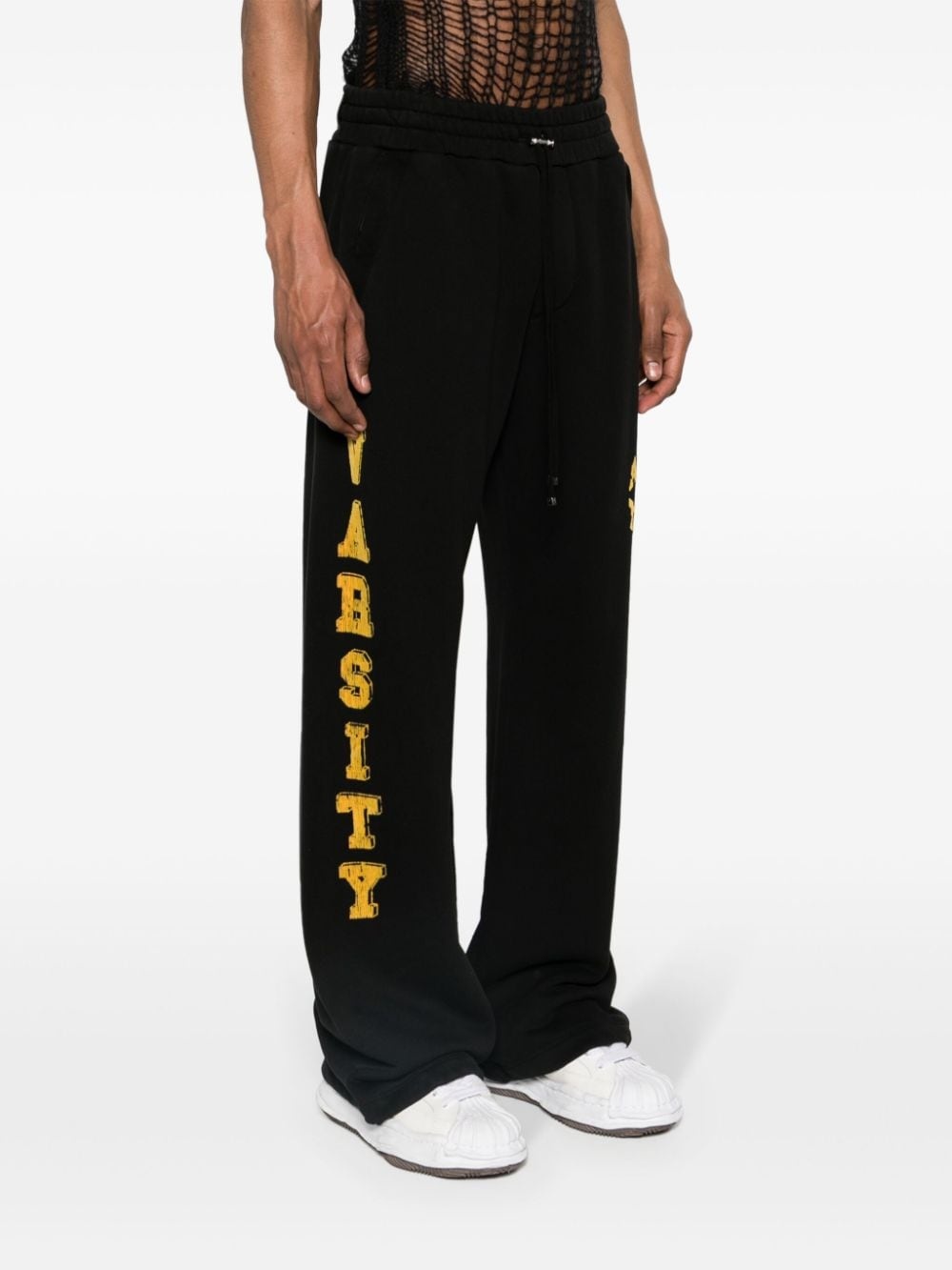 flocked-logo cotton track pants - 3