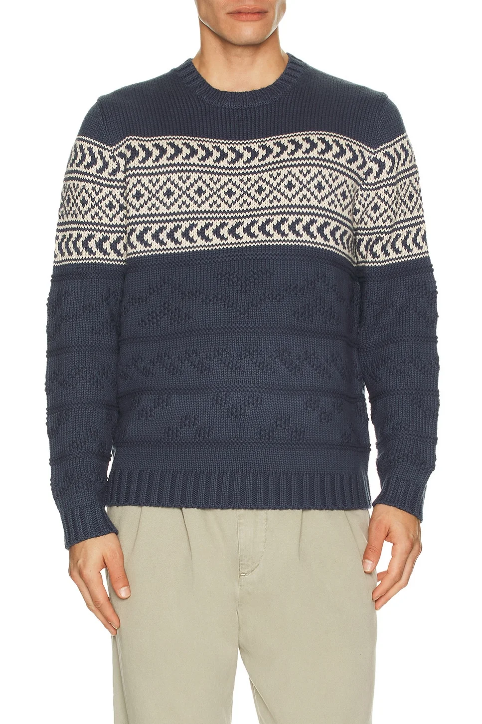 Textured Fair Isle Sweater - 1