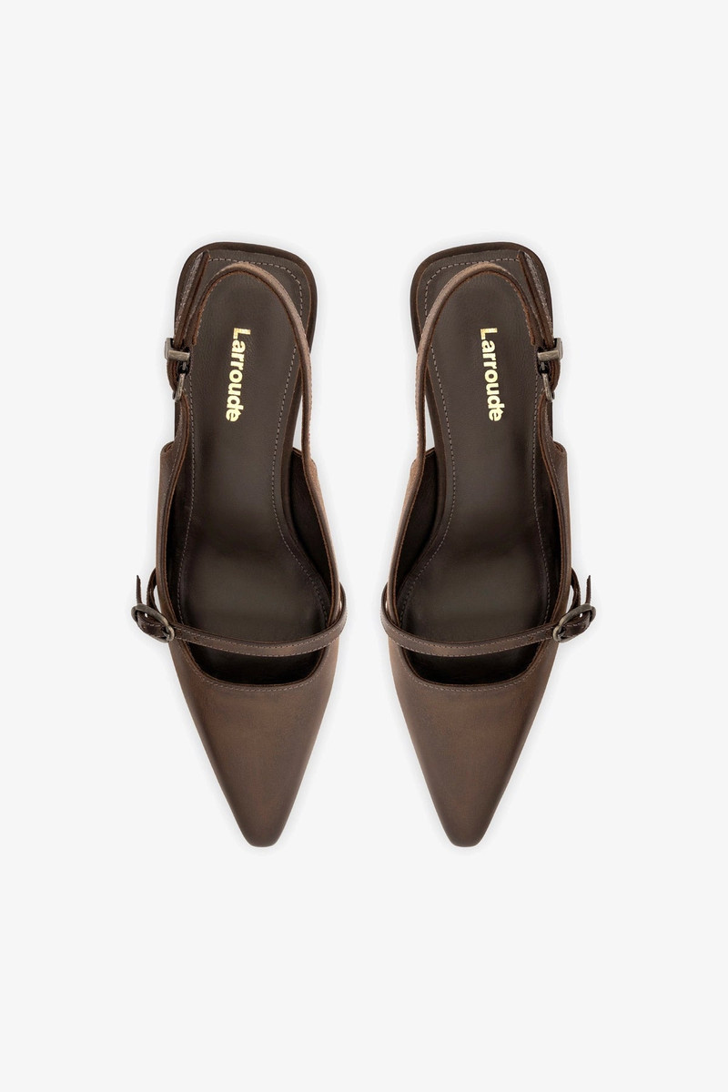Ines Pump In Brown Shadow Leather 7