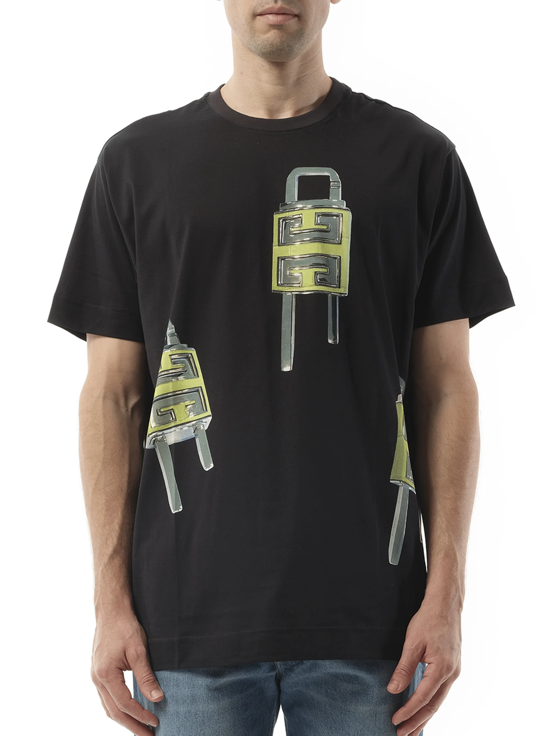 U-Lock Print T-Shirt in Black - 1