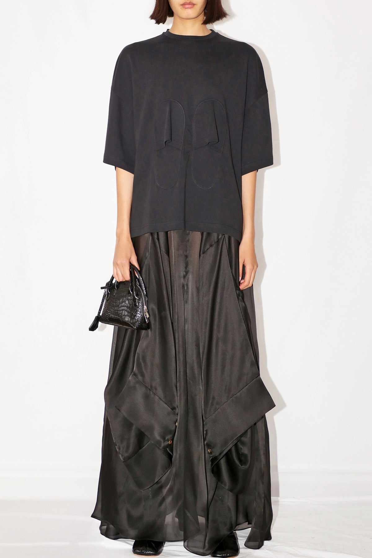 DECONSTRUCTED CULOTTES WITH SHIRT DETAILS BLACK - 5