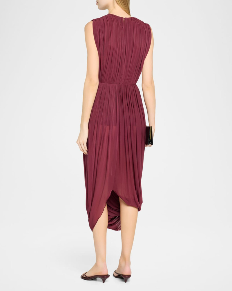 Leonora Sleeveless Draped Crepe Jersey Midi Dress 3