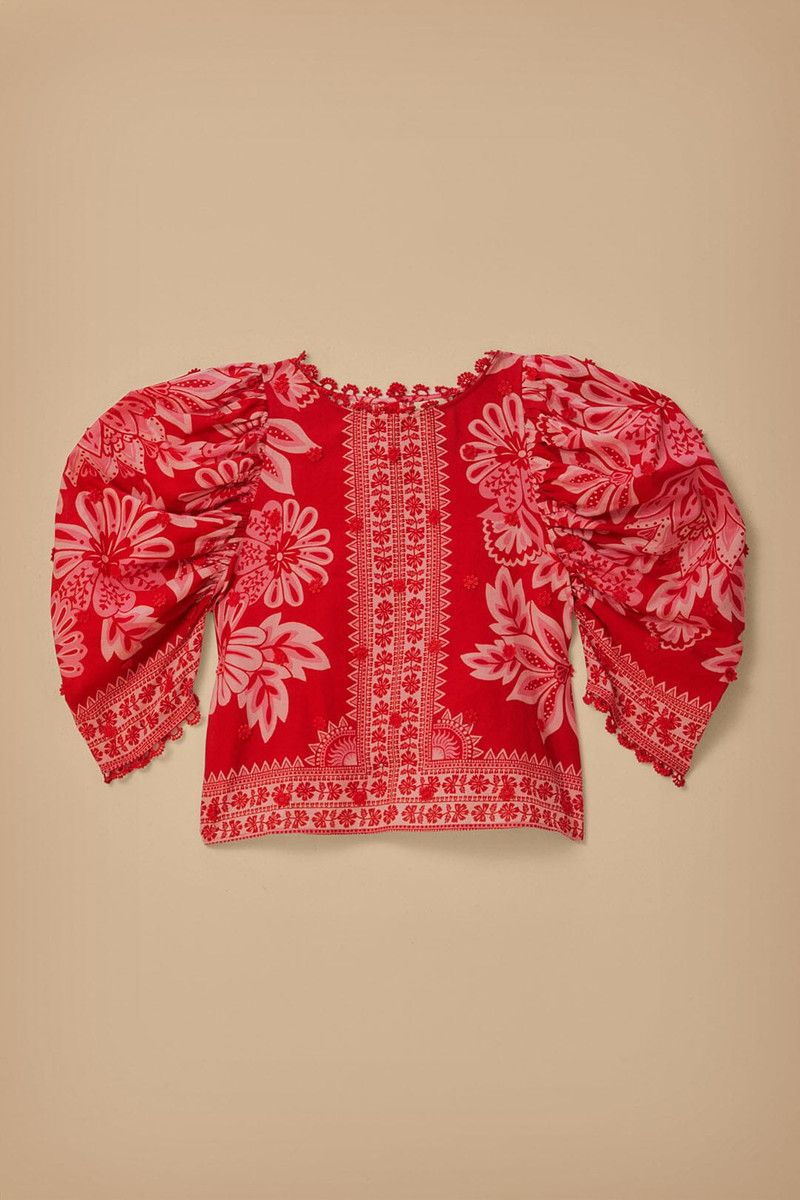 Flora Tapestry Red Blouse 7