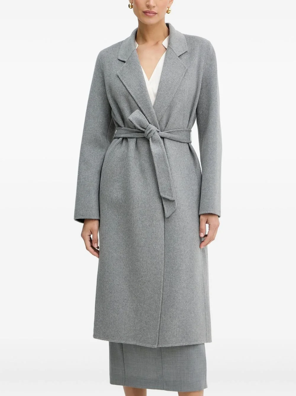 belted notch-lapel coat - 1