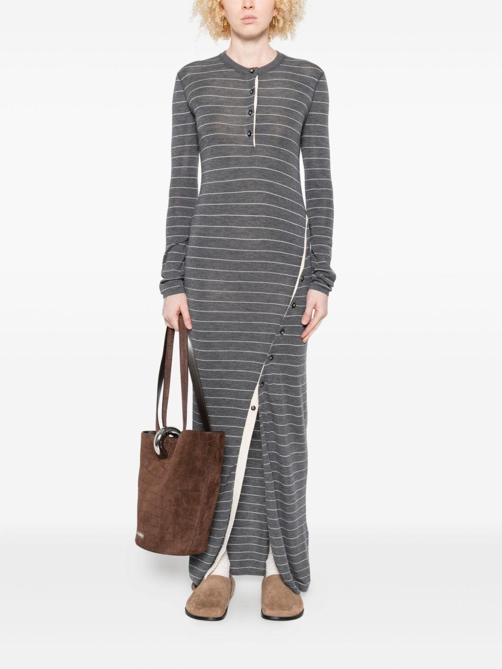 Dakoa striped button-front maxi dress - 2