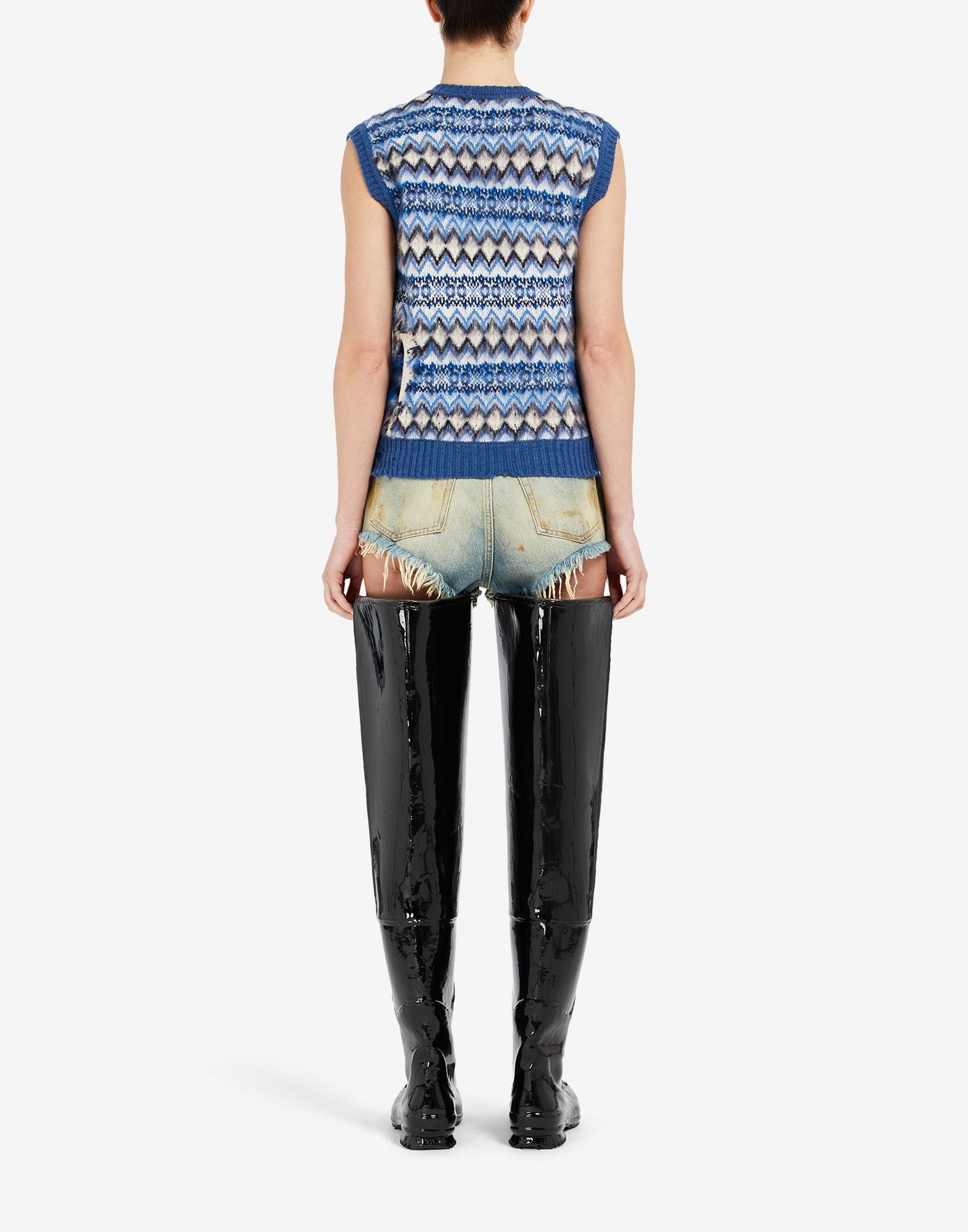 Intarsia sleeveless sweater - 4