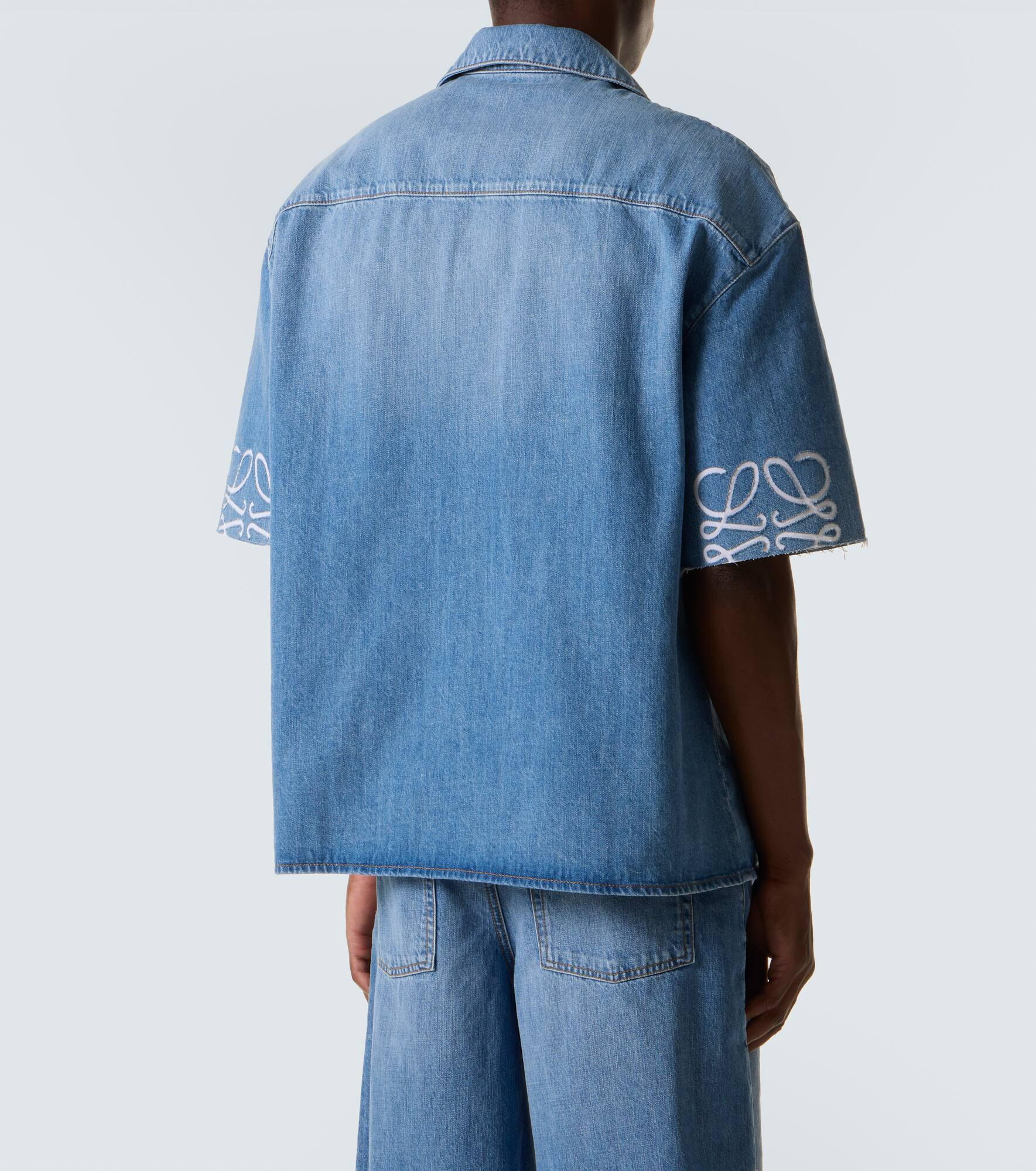 Anagram denim bowling shirt - 4