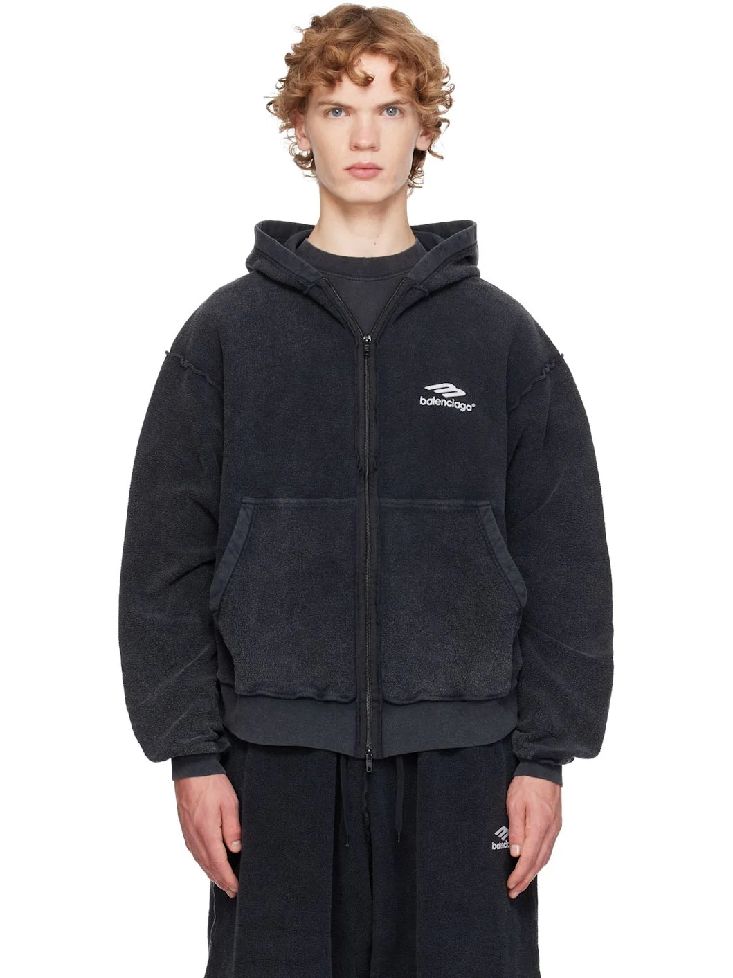 Black 3B Sports Icon Inside-Out Zip-Up Hoodie - 1