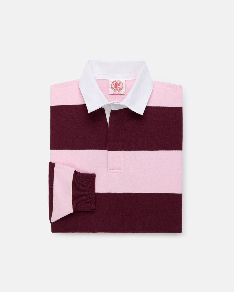 J. PRESS MADE-IN-USA PINK GUARD STRIPE COTTON RUGBY outlook
