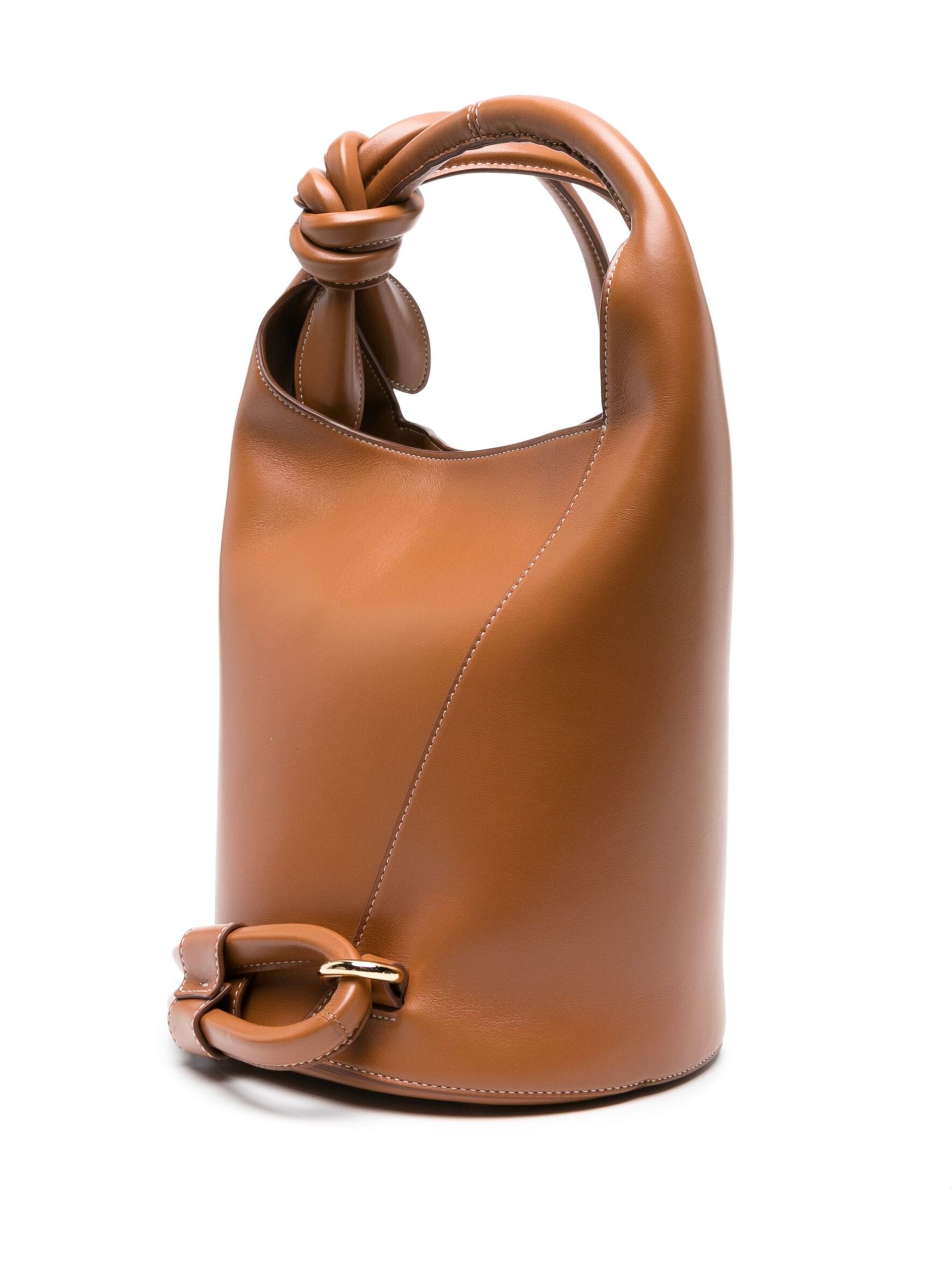 brown Le petit Tourni leather bucket bag. - 4