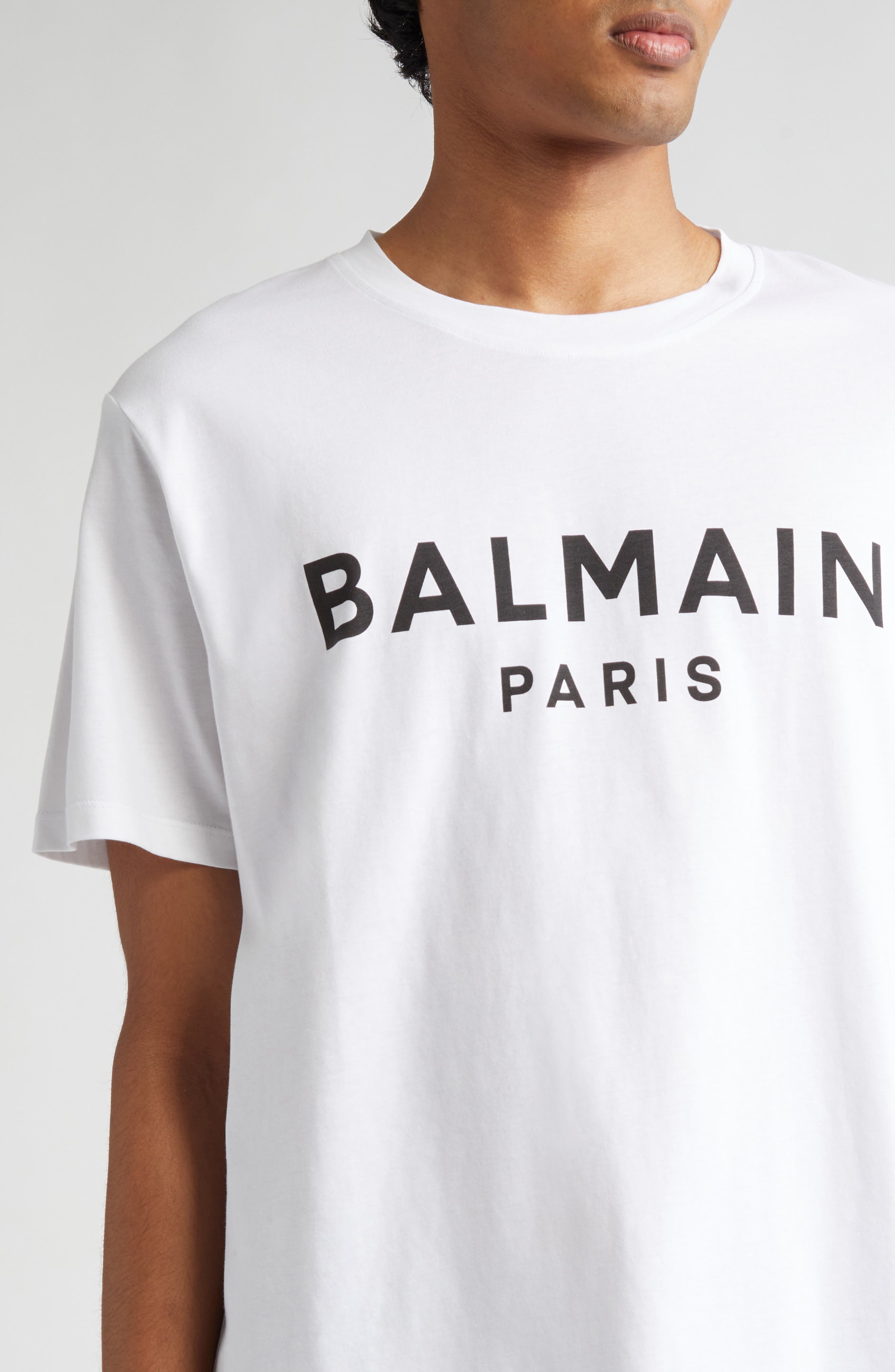 Balmain Logo Graphic T-Shirt in Gab White/Black at Nordstrom - 4