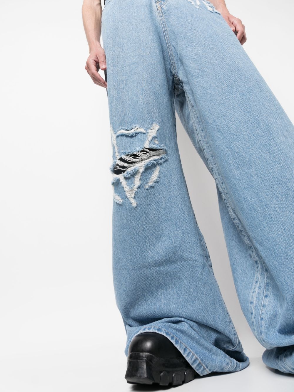 logo-distressed baggy jeans