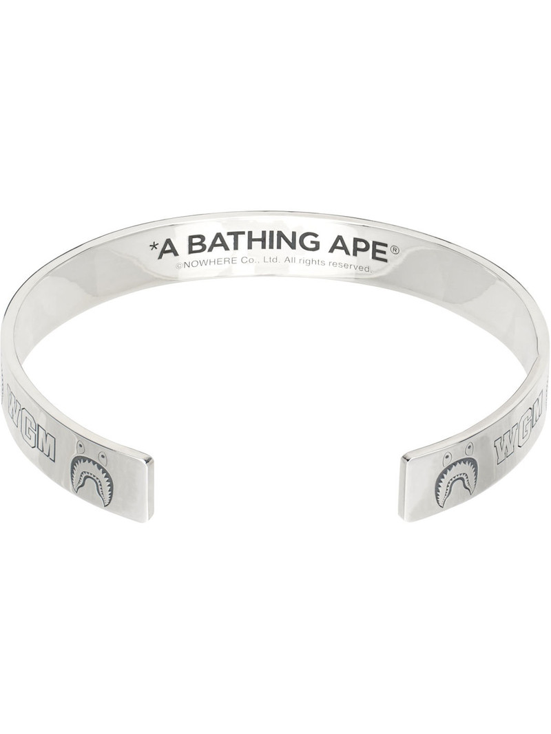 A BATHING APE® Silver Shark Bangle Bracelet outlook