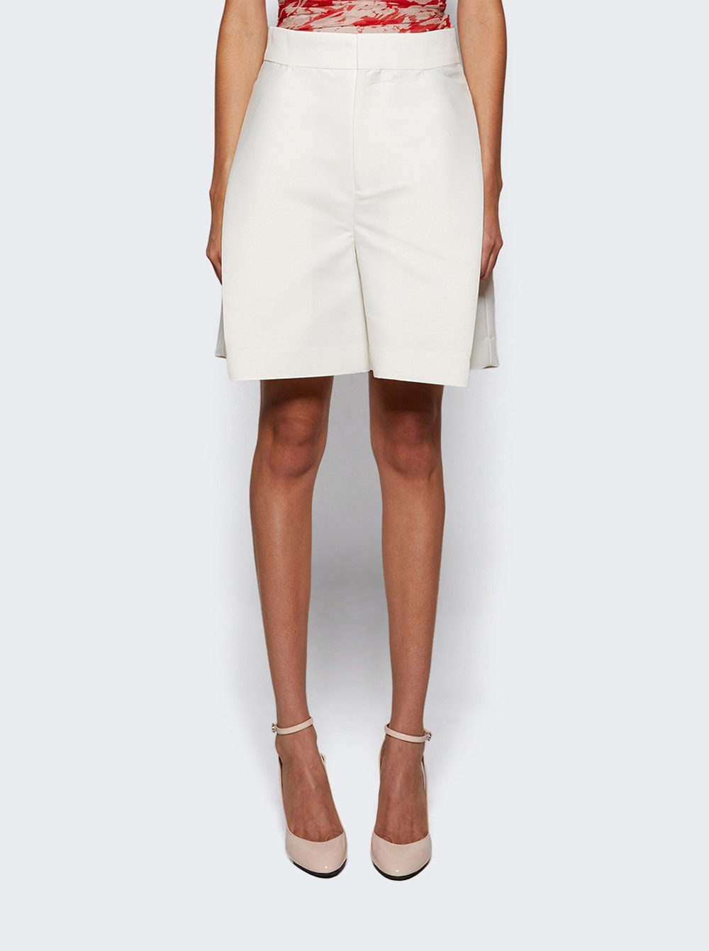 Fold Detail Straight Leg Culotte Ivory - 2