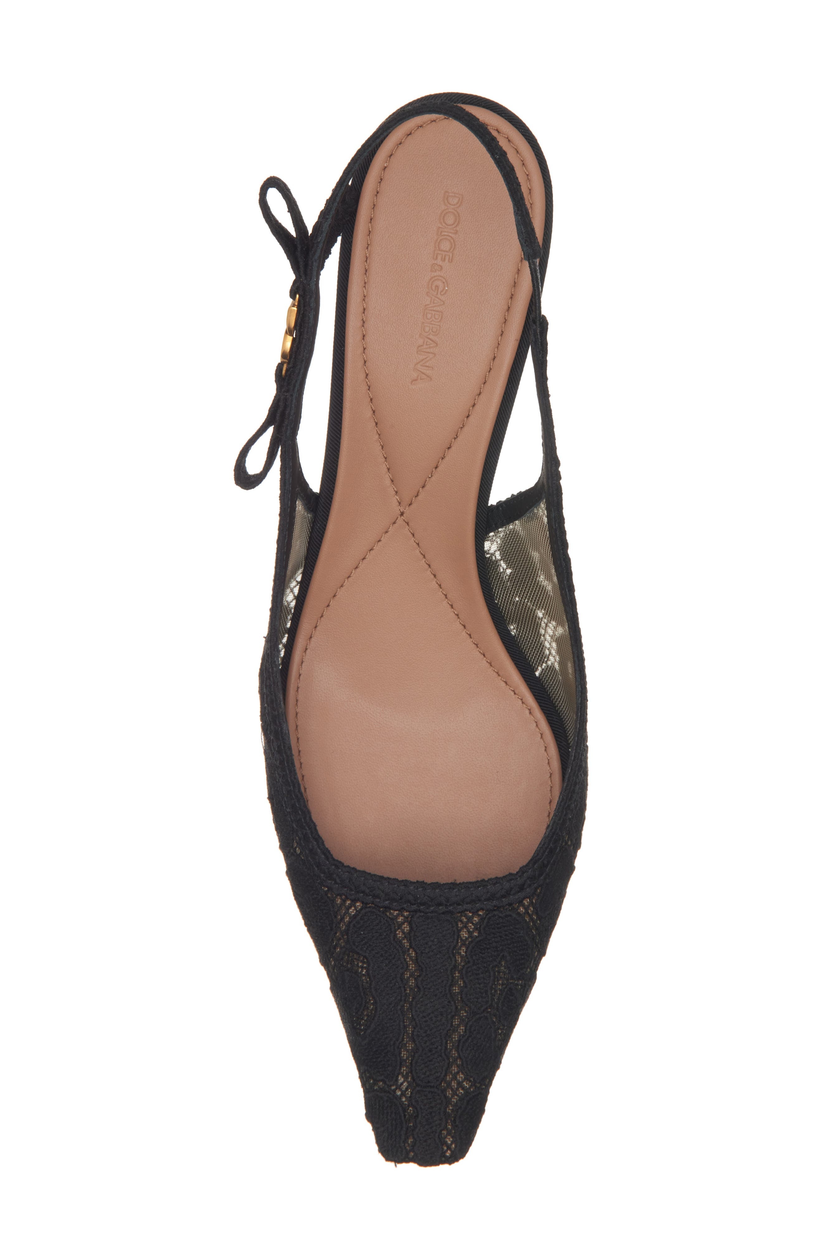 Dolce&Gabbana Lace Slingback Pump in Nero at Nordstrom - 5
