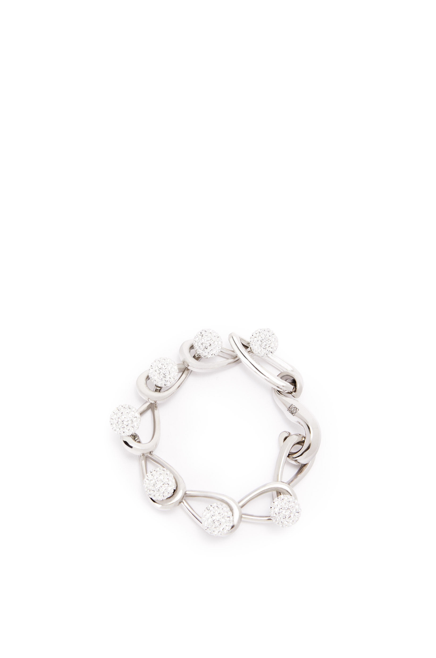 Drop chain bracelet  in metal and crystals - 1