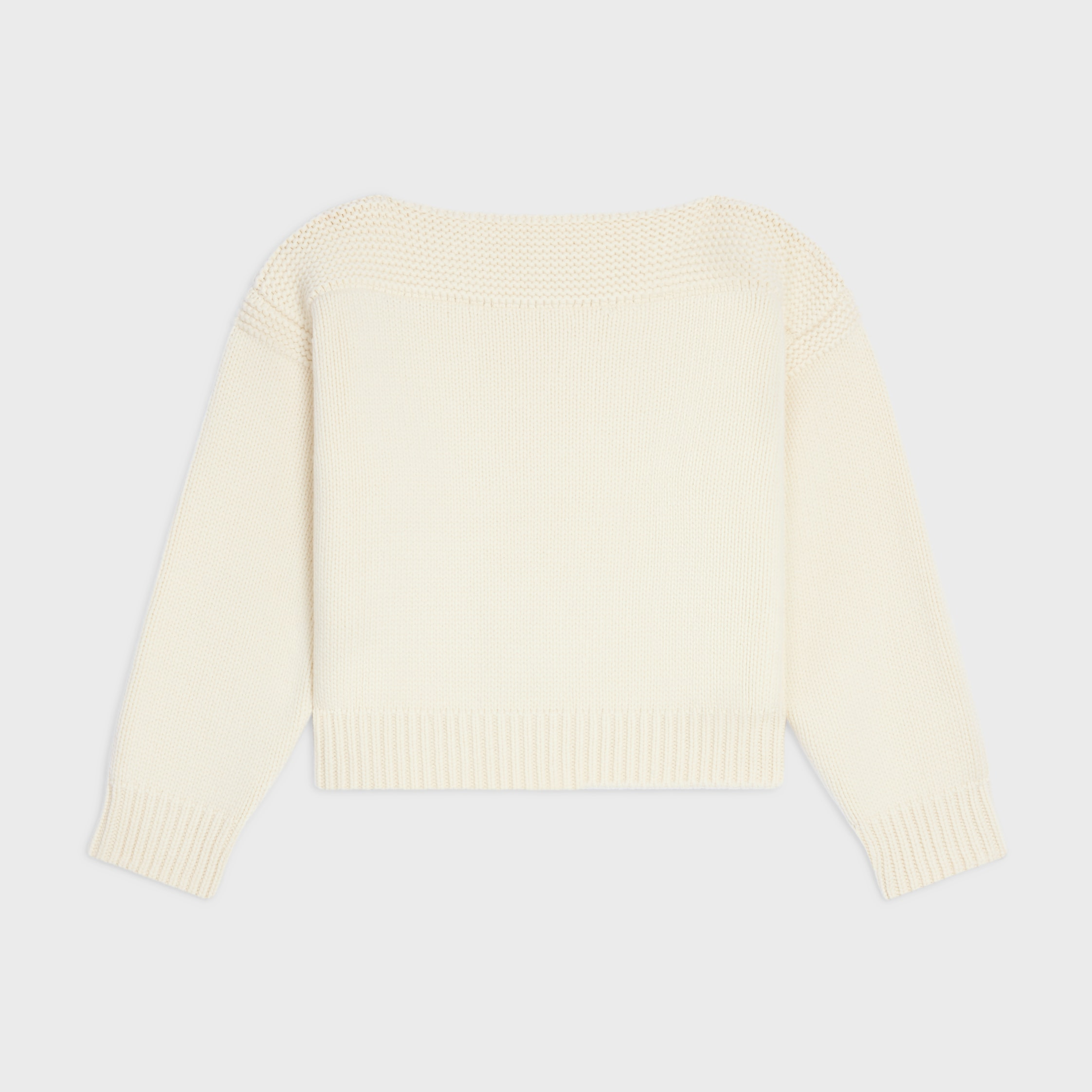 boat neck sweater in chunky cashmere - 2