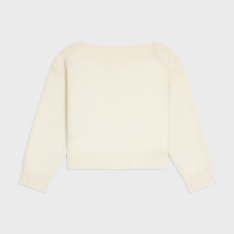 CELINE boat neck sweater in chunky cashmere outlook
