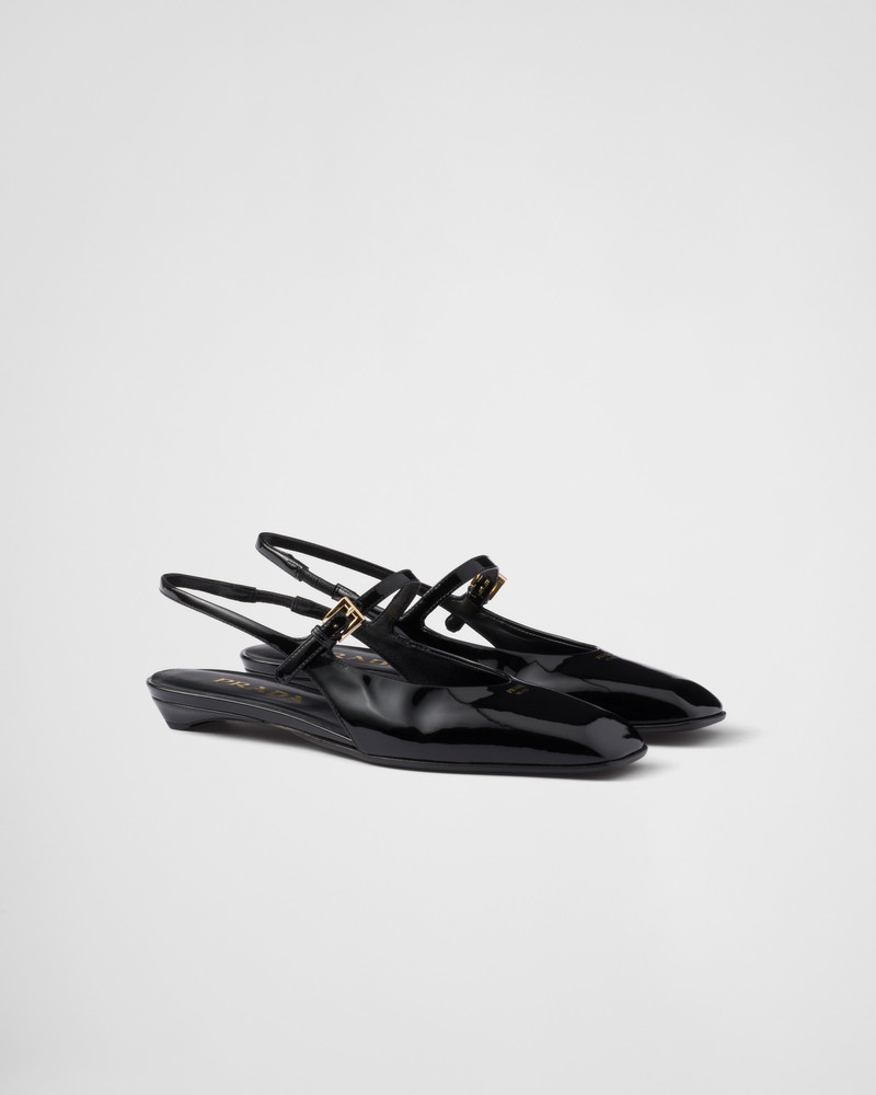 Patent leather slingback ballerinas - 1